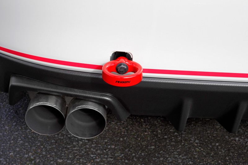 Subaru WRX STI Tow Hook Kit - Rear - Perrin Performance - Red - `15-`21